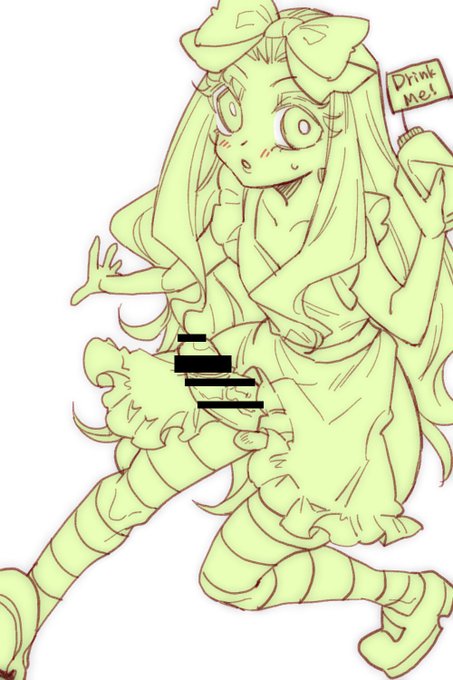 一日一枚。Drink Me!と書かれた小瓶のジュースを飲んだアリスちゃんは、なんと驚くべきことにみるみるふたなりちんちんが大k 