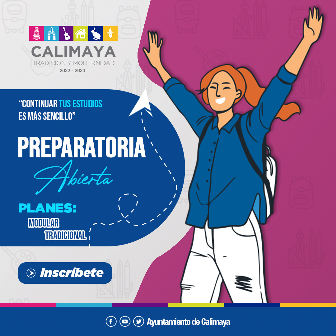 🔵 Te invitamos a iniciar, continuar y concluir tus estudios de #Bachillerato en las siguientes modalidades:
- Plan Modular
- Plan Tradicional
Las #Inscripciones están abiertas TODO EL AÑO; te esperamos en la Dirección de Educación 
#TradiciónYModernidad