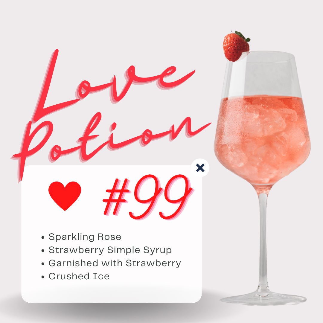 laurello's tweet photo. In 1999 my dad (Larry) made his first wine love potion #99 and gave it to all his friends, he wanted them to take it home and enjoyed it with your significant other 

This Valentine’s Day we are recreating it as a wine cocktail! Please enjoy this refreshing drink from Feb 8th-12 https://t.co/TmPbvsDYv2