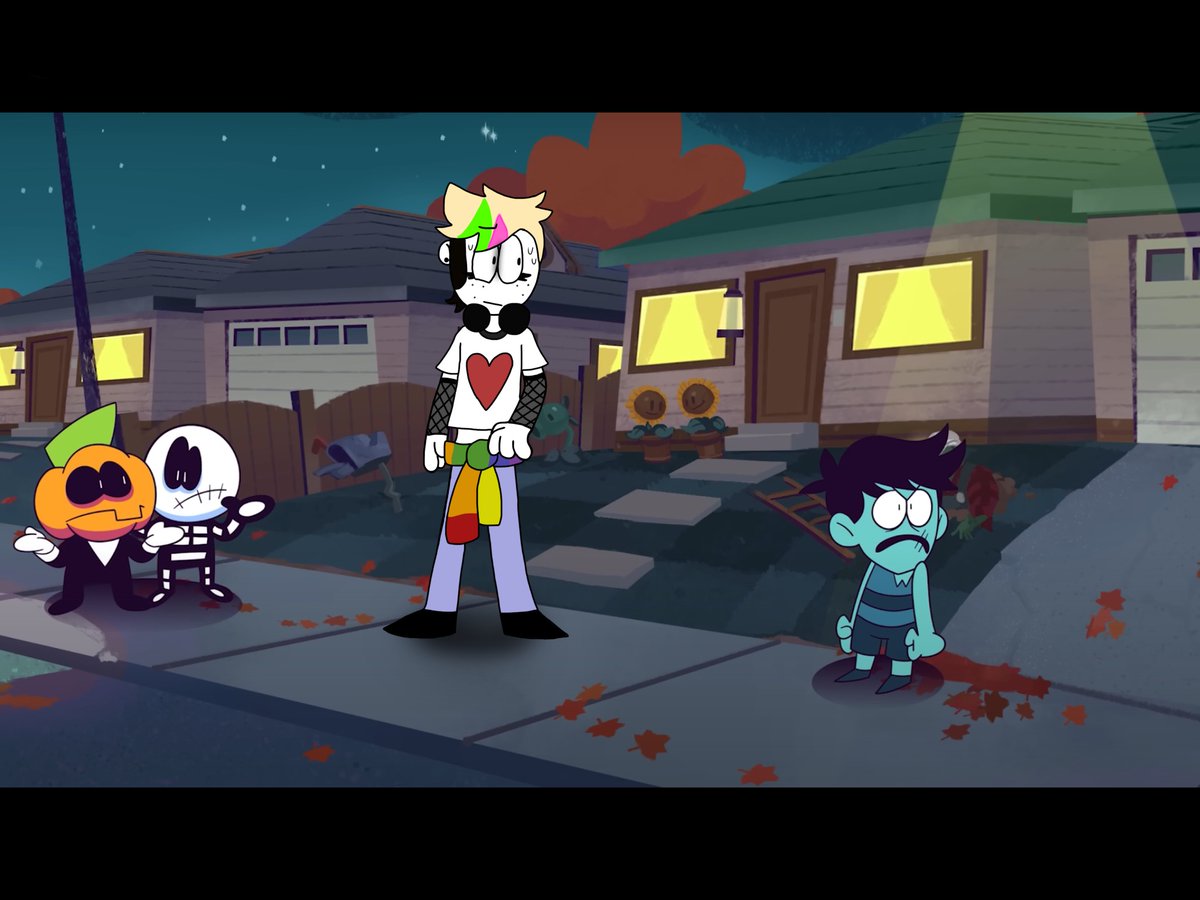 MoonyPie22's tweet photo. I added my self insert to random Spooky Month scenes. #spookymonth #selfinsert #spookymonthselfinsert #fanart #art https://t.co/LBuJOAOlI8