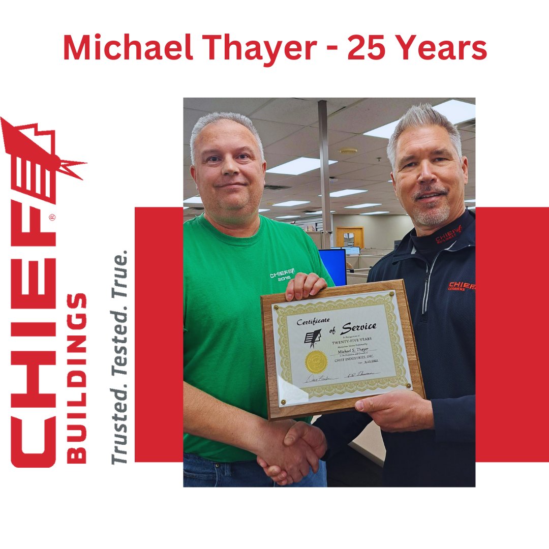 chiefbuildings's tweet photo. #chiefbuildings Tech Services Offices had three 25-year Service Award Recipients in 2022 - Trent Tyler, Michael Thayer, and Erin Sullivan (not pictured). We are beyond grateful for our people. #leadlikechief https://t.co/gBXqwwdWIy