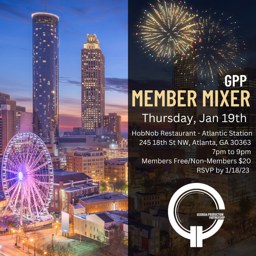GA_Production's tweet photo. Join us for the first GPP Member Mixer of 2023
Thursday, January 19th, 2023
RSVP by 1/18/23
https://t.co/9CY5wyjcGE
#mixer #GPPmembership #film #filmnews #GAfilmtaxincentive #behindthecamera #gafilmmakers #GAMovieMaking #GAscreen #GAFilmBeyondATL https://t.co/I19MddPlZD