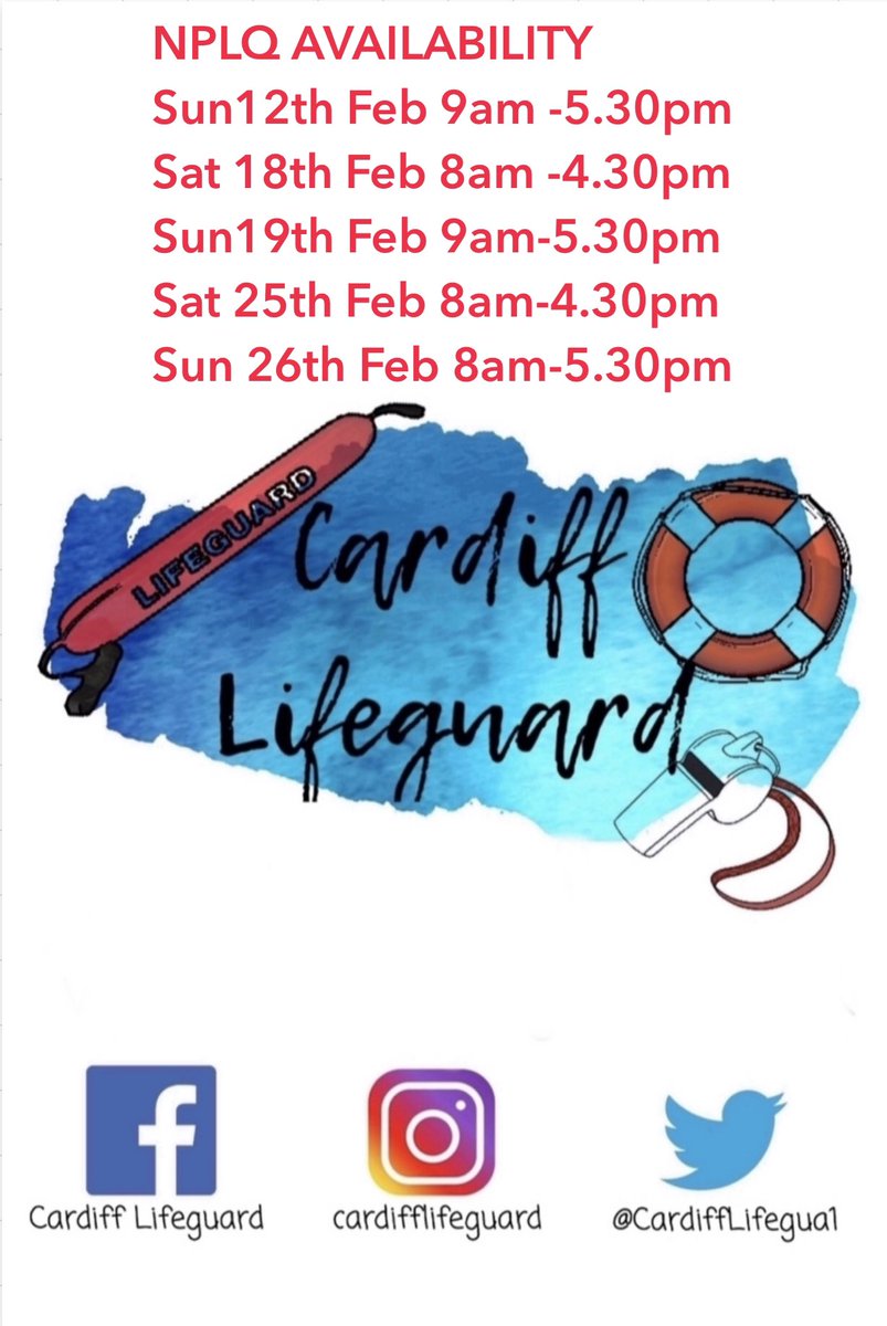 CardiffLifegua1's tweet photo. Our next NPLQ COURSE @CardiffLifegua1 #students #cardiff @cardiffstudents @CardiffTimes #jobsavailable #swimming #leisure #getincontacttoday #pool #skillsforlife #firstaid https://t.co/r10MCTx0kh