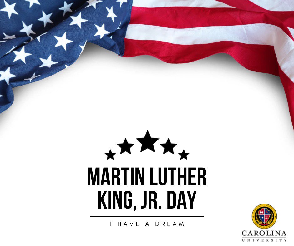 carolina_univ's tweet photo. Dr. Martin Luther King Jr. was known for his resonating words, as well as his actions. This national holiday is a day of service. 
We encourage you all to follow Dr.King’s footsteps and find a way to positively impact our community! 
#Bruinslife #MLKD #Ihaveadream https://t.co/mURq3cAo9P