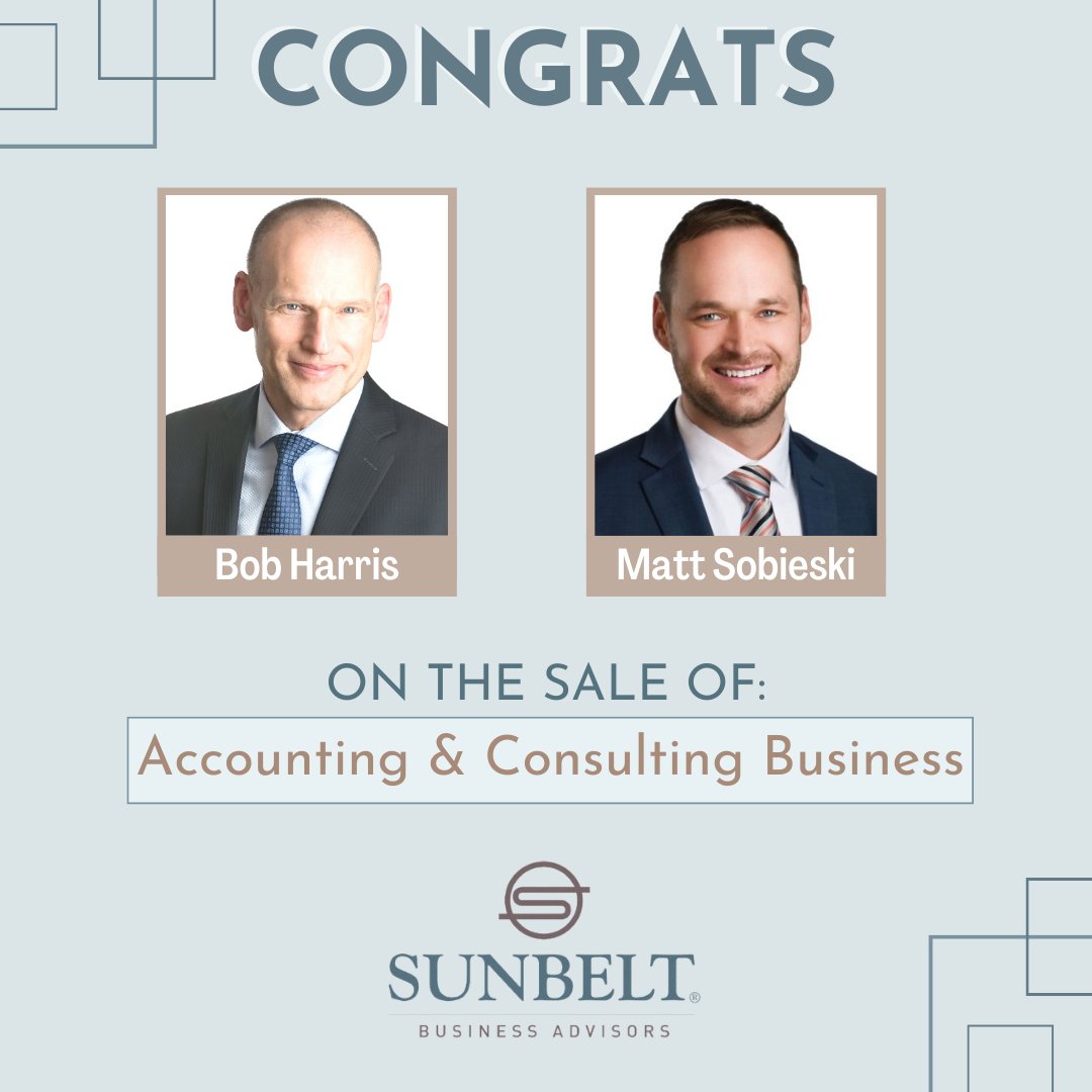 Congratulations to Matt Sobieski and Bob Harris on their recent closing of an accounting and consulting business!

#business #businessadvice #businessadvisors #businessbrokers #ceo #acquisitions #entrepreneurship #investing #middlemarket #economy