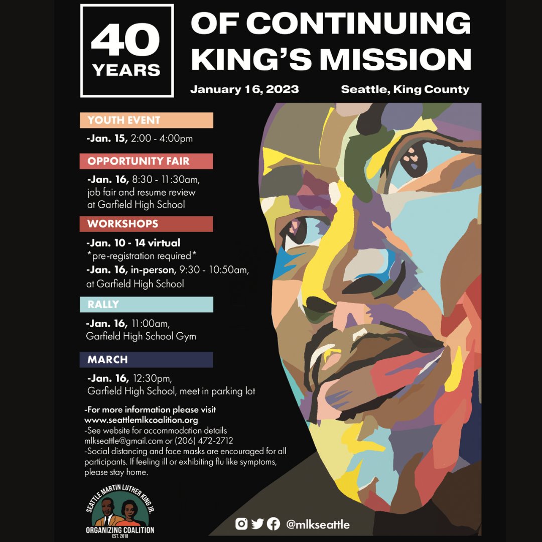 This a friendly reminder of today's events!  We can't wait to see you!  #Mlkseattle