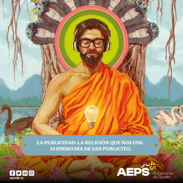 Aeps_Sevilla's tweet photo. La campaña de los #publicistas de #Sevilla para el #25E: la agencia @Bravisimos, ha creado el diseño y concepto para celebrar un #sanpublicito 2023 muy universal.👇

#LaPublicidadLaReligionQueNosUne

https://t.co/nCvXAfuWyx https://t.co/dOsy6JrJmR