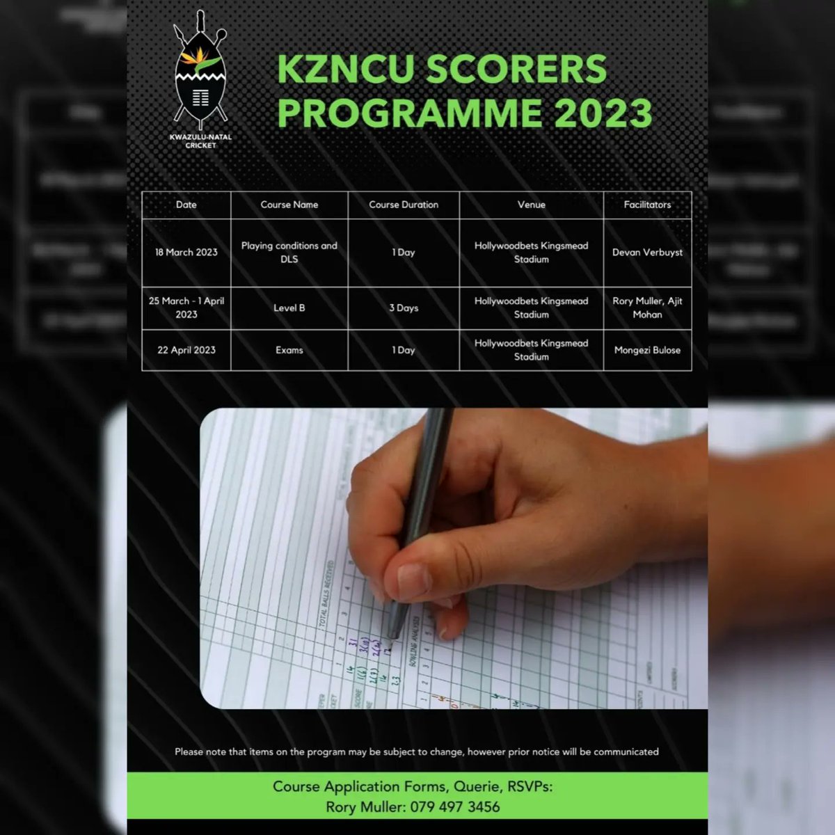 Yash119117's tweet photo. #HollywoodbetsDolphins
#KZNCU
#OfficialsEducation

Please see KwaZulu-Natal Cricket Union Officials Capacity Building Planners for the remainder of the 2022/2023 Season.

#ReadyForMore
#BringItIn
#OfficialsEducation https://t.co/BgD0SyVn8S