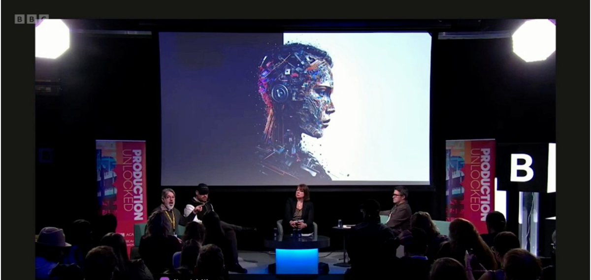 Fascinating trends on how Artificial Intelligence, Virtual Production/VFX and the 2030 net-zero targets are challenging traditional media workflows, changing media skills and creating new tools @CAVCCreative @bbcymru   #ProductionUnlocked @BBCAcademy