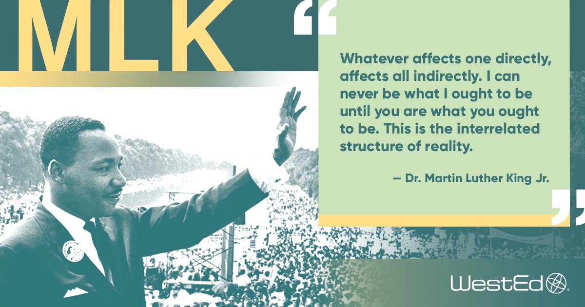 We honor the birthday of Dr. Martin Luther King, Jr. by remembering how connected we all are, and how system transformation starts with self-reflection followed by action. #MLKDay2023