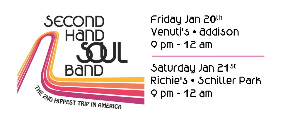 SecondHandSoulB's tweet photo. Second Hand Soul Band this weekend | Fri Venuti's-Addison | Sat Richie's-Schiller Park - https://t.co/92FT7WAt50 https://t.co/nJEFvUW9Bz