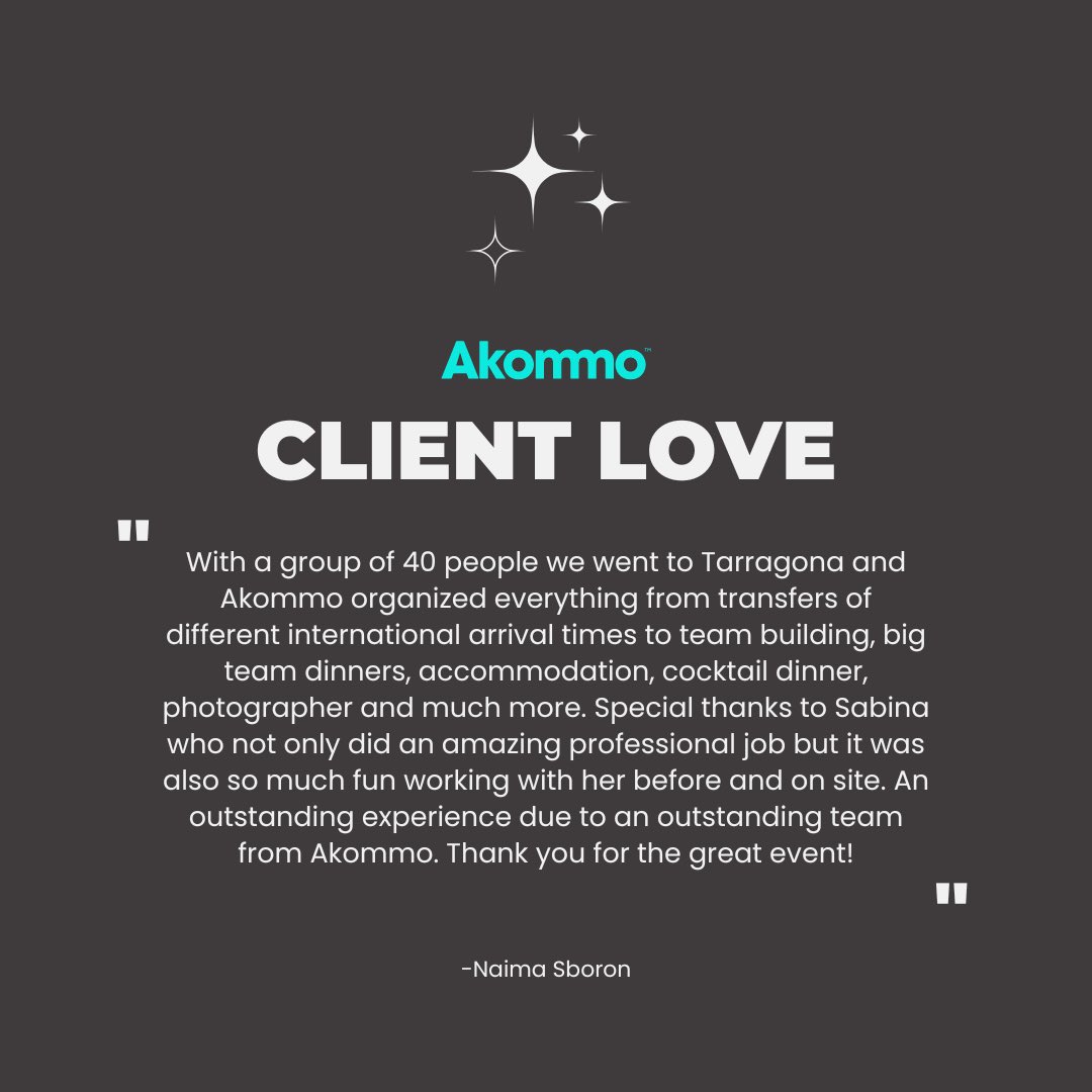 Organizing this event in Tarragona was such a pleasure for us. We are always thrilled to hear how successful the event was. Thanks, Naima, for sharing your experience.