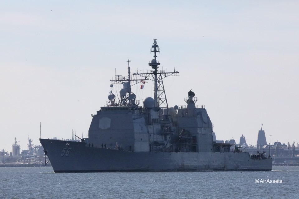 WarshipCam's tweet photo. USS San Jacinto (CG 56) Ticonderoga-class guided missile cruiser leaving Norfolk, Virginia - January 16, 2023 #usssanjacinto #cg56

SRC: TW-@AirAssets https://t.co/ixV4aw5MLS