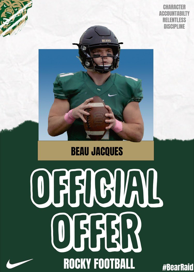 Beau Jaques (@beaujaques) on Twitter photo After a great phone call with <a href="/JavonWashington/">Coach Washington</a> I’m excited to announce I’ve received an offer to play at Rocky Mountain College! <a href="/Rocky_Football/">Rocky Football</a> <a href="/ZFarnam/">Zac Farnam</a> <a href="/BrandonHuffman/">Brandon Huffman</a> <a href="/RAREAcademyID/">RARE Academy</a> After a great phone call with <a href="/JavonWashington/">Coach Washington</a> I’m excited to announce I’ve received an offer to play at Rocky Mountain College! <a href="/Rocky_Football/">Rocky Football</a> <a href="/ZFarnam/">Zac Farnam</a> <a href="/BrandonHuffman/">Brandon Huffman</a> <a href="/RAREAcademyID/">RARE Academy</a>
