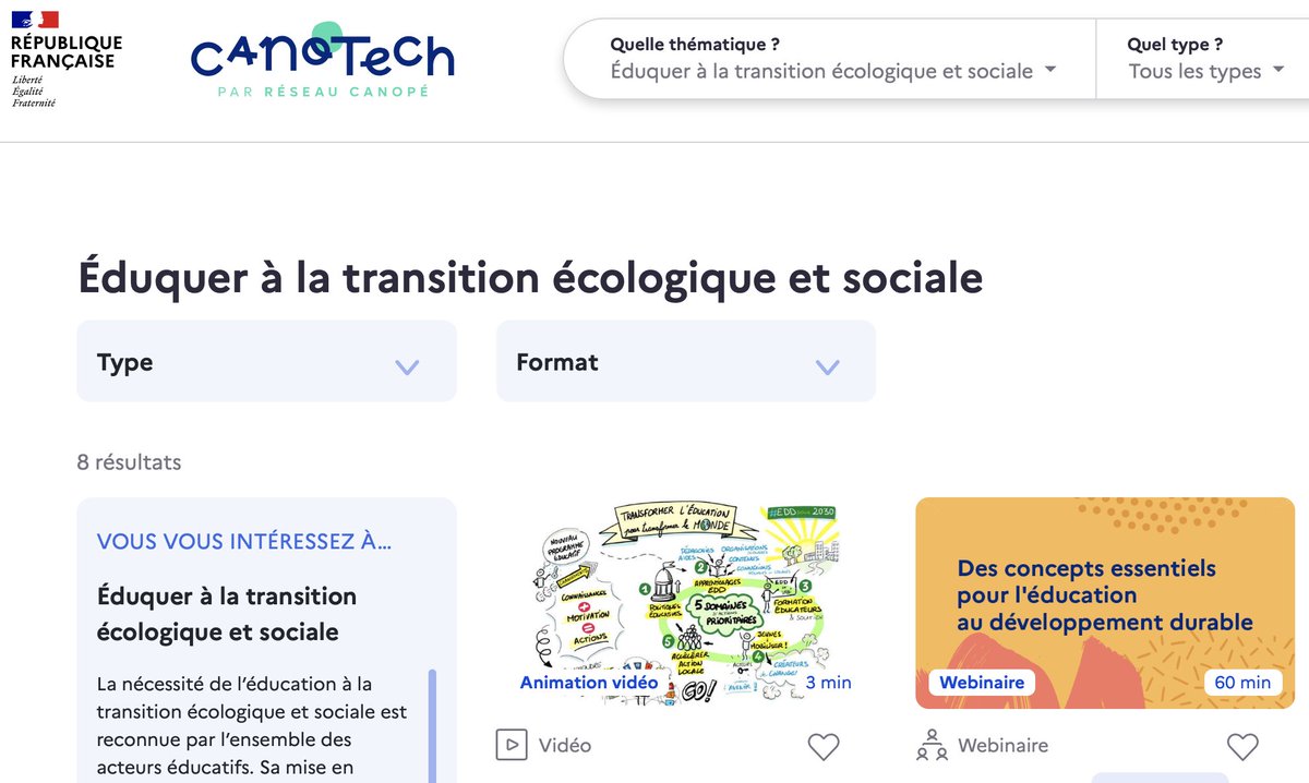 McMissir's tweet photo. 🆕Lancement de la nouvelle thématique de #CanoTech, site de #formation par @reseau_canope : 

🌳🌍Eduquer à la transition écologique 

✅Des vidéos, des webinaires et des clés pour vous engager dans l’éducation au développement durable avec vos élèves

https://t.co/NQaY010xwu https://t.co/Gjec5FKfU2