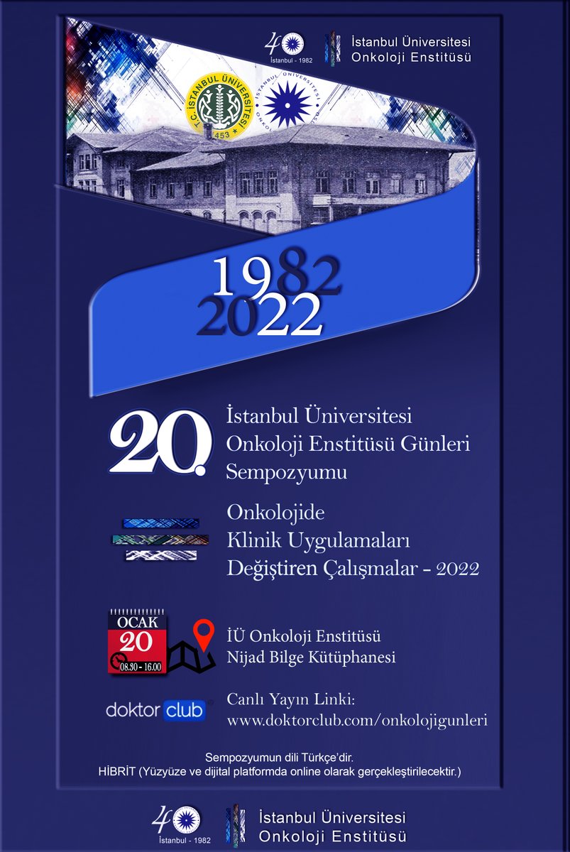 20.Onkoloji Enstitüsü Günleri Sempozyumu 
#istanbulüniversitesi #onkolojienstitüsü #günleri #sempozyumu onkoloji.istanbul.edu.tr/tr/haber/20-iu…