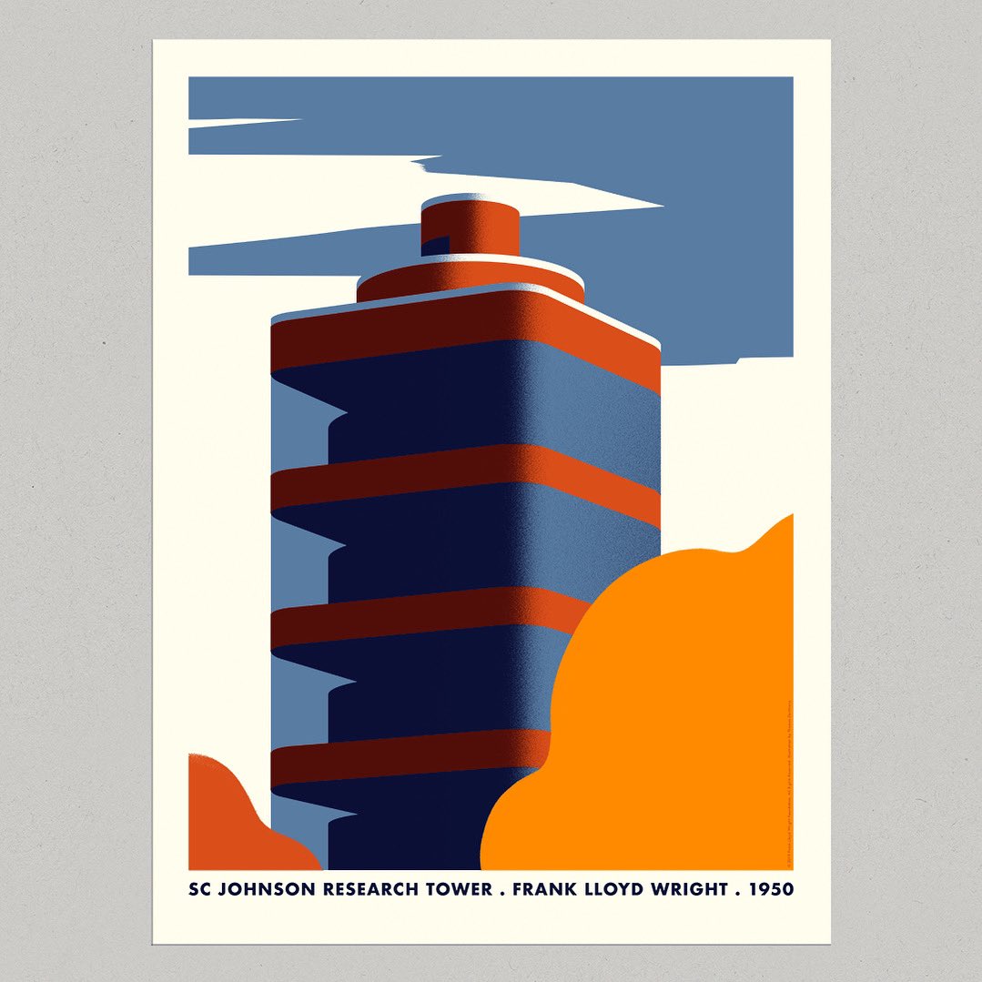 Screenprinted poster for The Frank Lloyd Wright Foundation <a href="/WrightTaliesin/">Frank Lloyd Wright Foundation</a> 

2 copies left 💫

thomasdanthony.com/SC-Johnson-Scr…