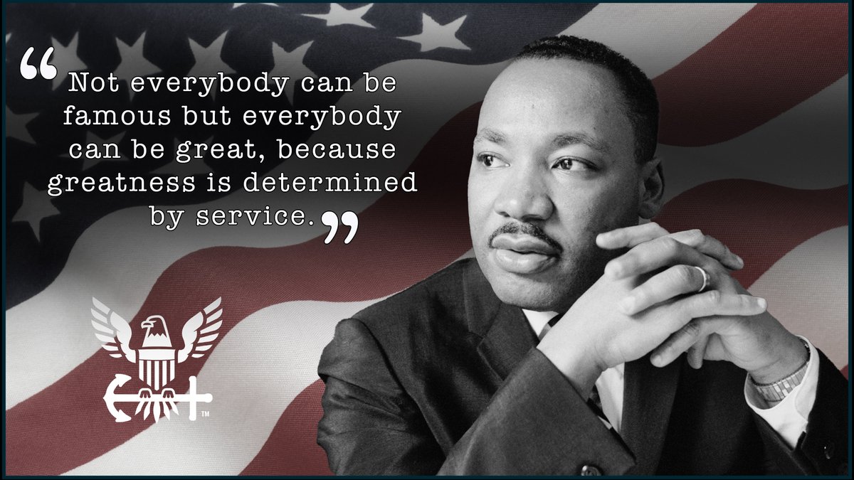 Today, the Navy recognizes Dr. Martin Luther King Jr. day. #DYK MLK Day is the only federal holiday designated as a national day of service? The purpose is to encourage all Americans to carry on Dr. King's legacy. How do you plan on serving? Tell us below 👇