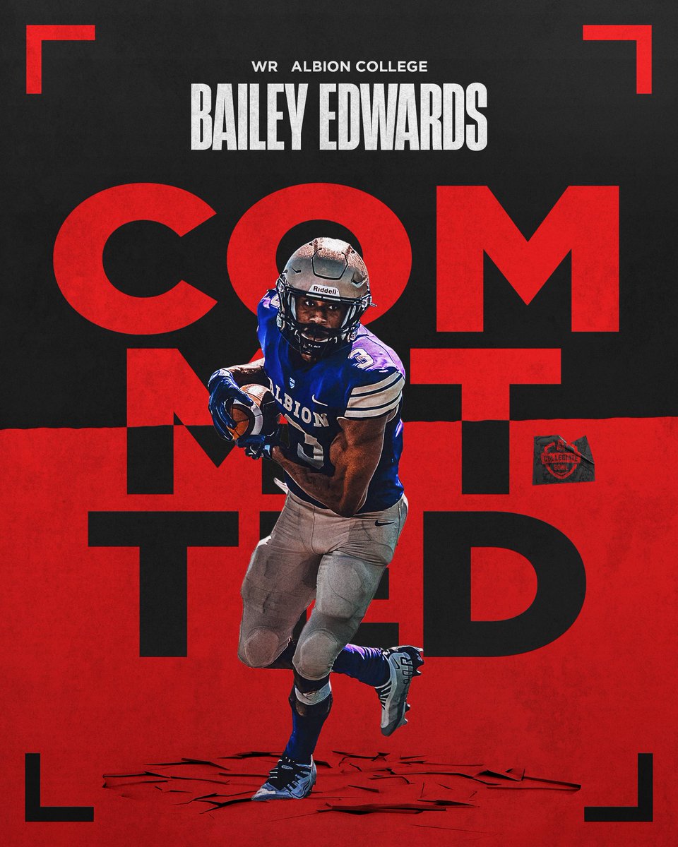 NFLPABowl's tweet photo. .@BE16__ is locked in🔒

The @AlbionFootball wide receiver put up 337 yards and 21 receptions in 2022 🔥

Welcome, Bailey 🤝 
  
#NFLPABowl | #Path2Pasadena | #THEALBIONWAY https://t.co/Dc3Wx5VxCT