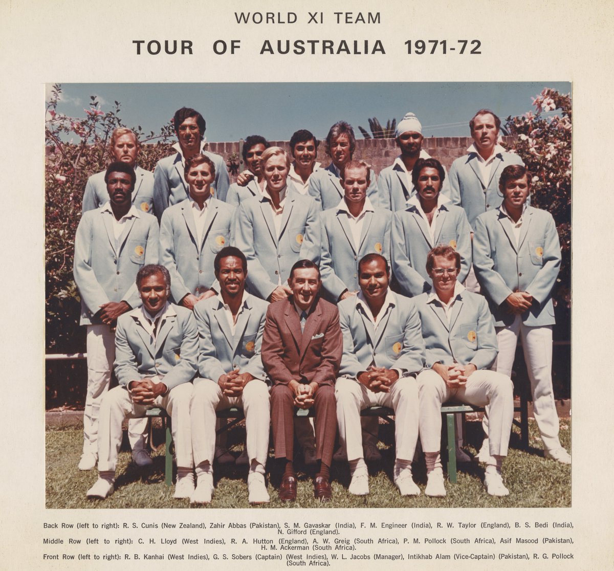 Historic cricket pictures on twitter a rest of the world side led by