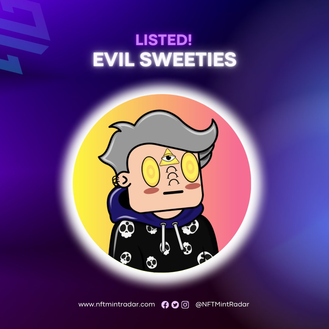 「🎉」Welcome! <a href="/SweetiesNFT/">SweetiesNFT</a>「🎉」

Evil Sweeties is a collection of 5,500 #NFTs developed on the #Ethereum network that is unique and full of pure evil.

#NFTCommunity #ETH #NFT

➡️nftmintradar.com/nft-drops/evil…
