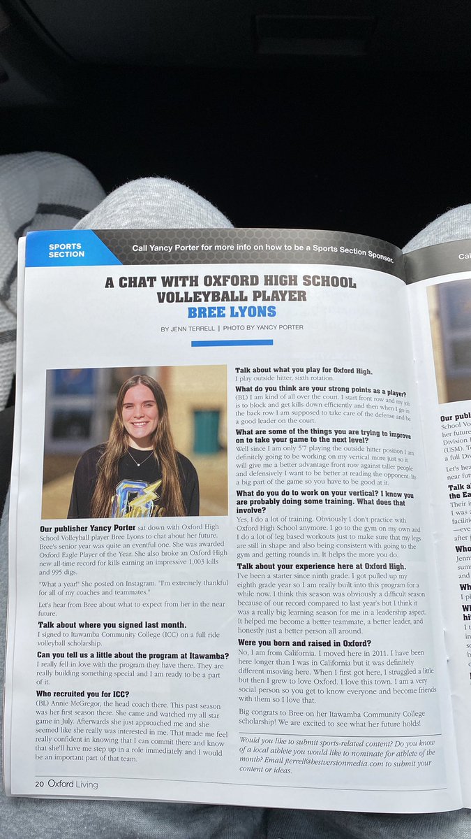 thank you <a href="/YancyPorter/">Yancy Porter</a> for the interview!!! <a href="/OHS_Volleyball_/">Oxford High School Volleyball</a> 💙💛
