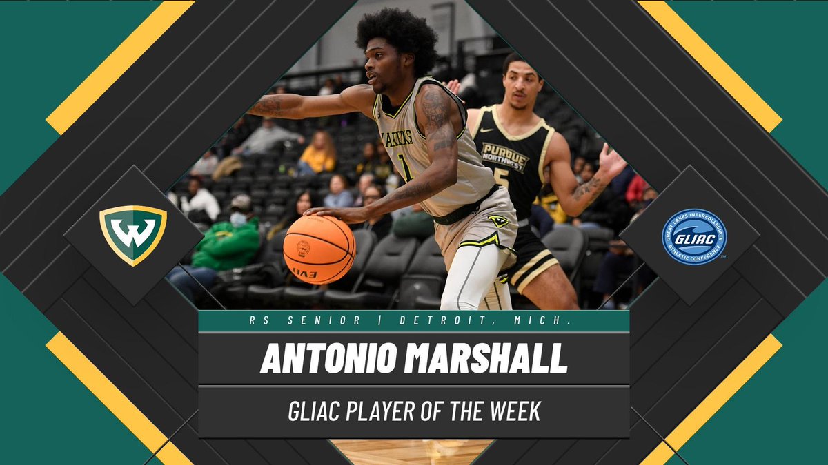#WarriorMBB:  Senior guard Antonio Marshall (Detroit, Mich. / Martin Luther King) has been selected GLIAC Player of the Week following his performance in two road victories last week.

bit.ly/3GOc6Xo

#ThisIsOurDetroit