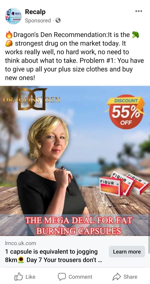 Another company trying to use <a href="/DeborahMeaden/">Deborah Meaden 🇺🇦</a> to sell their dodgy products.