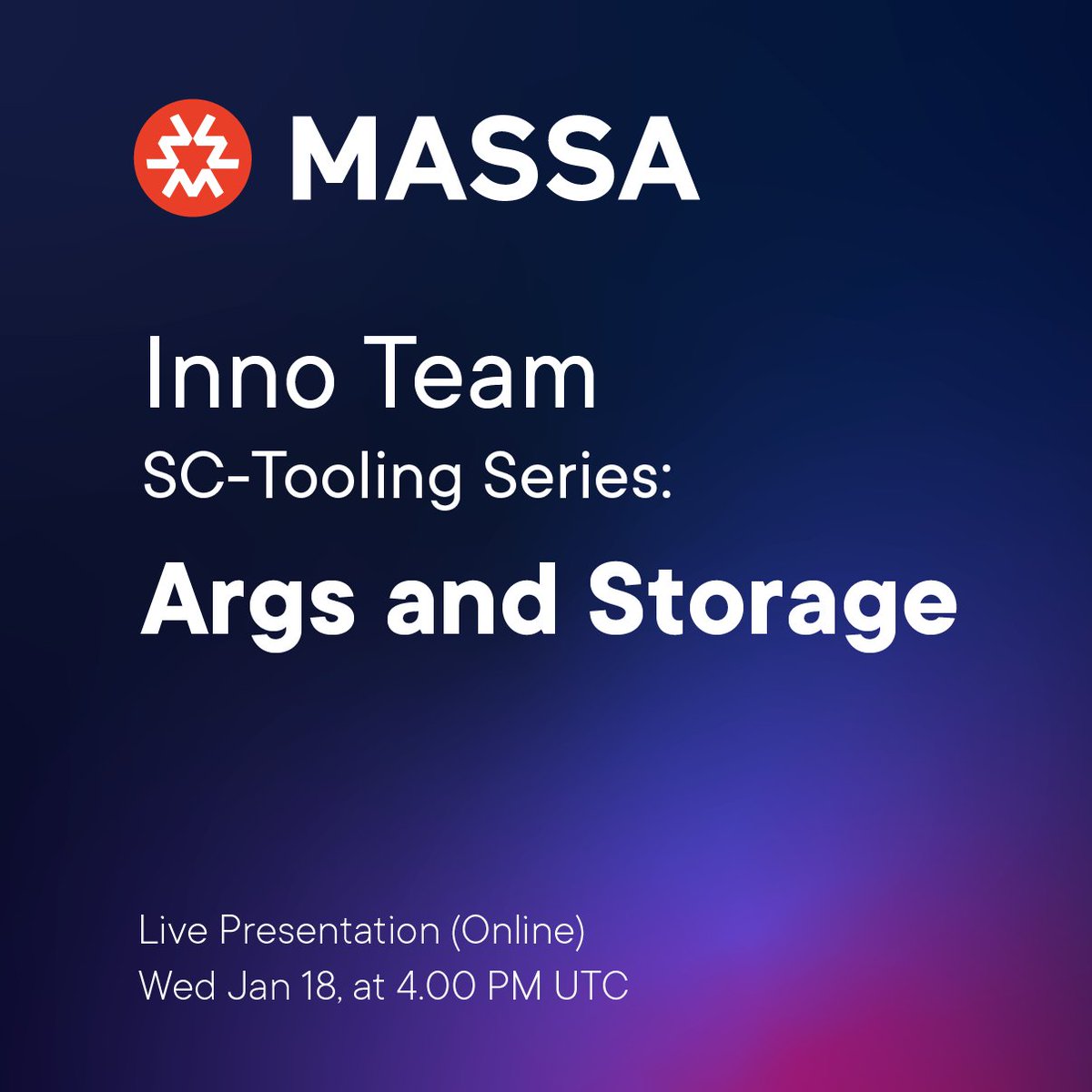 Join us for a Live Coding Session this week, about the "serialization and deserialization &amp; the way we approach it" -
👉Info: 30 min (15 min live coding | 15 min Q&amp;A)
👉Date: Jan 18, 4.00pm UTC - Save the date!
👉Where: link to be published on our Discord, discord.gg/massa