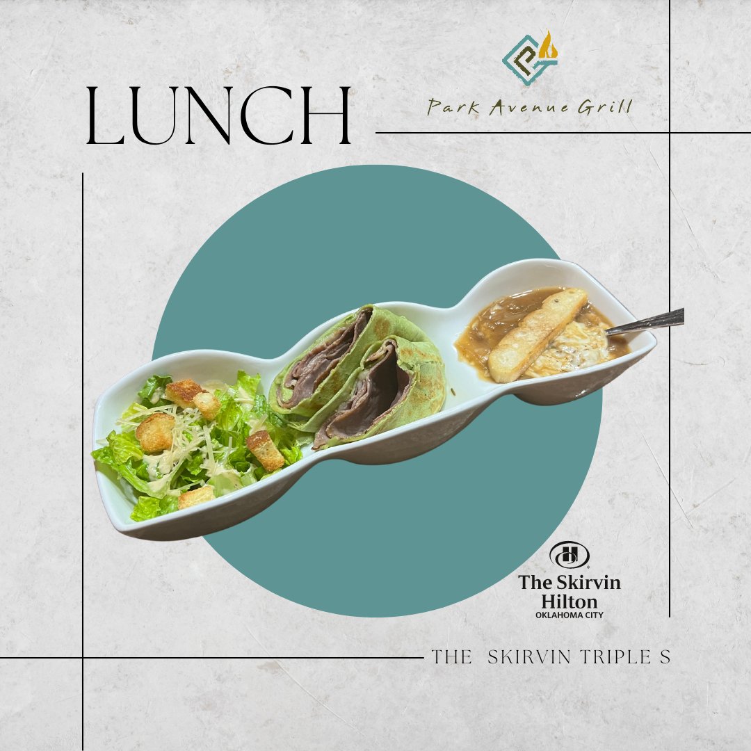 This week's Skirvin Triple S combines a roast beef &amp; provolone wrap with a sultry-smooth French onion soup. Quel fromage!