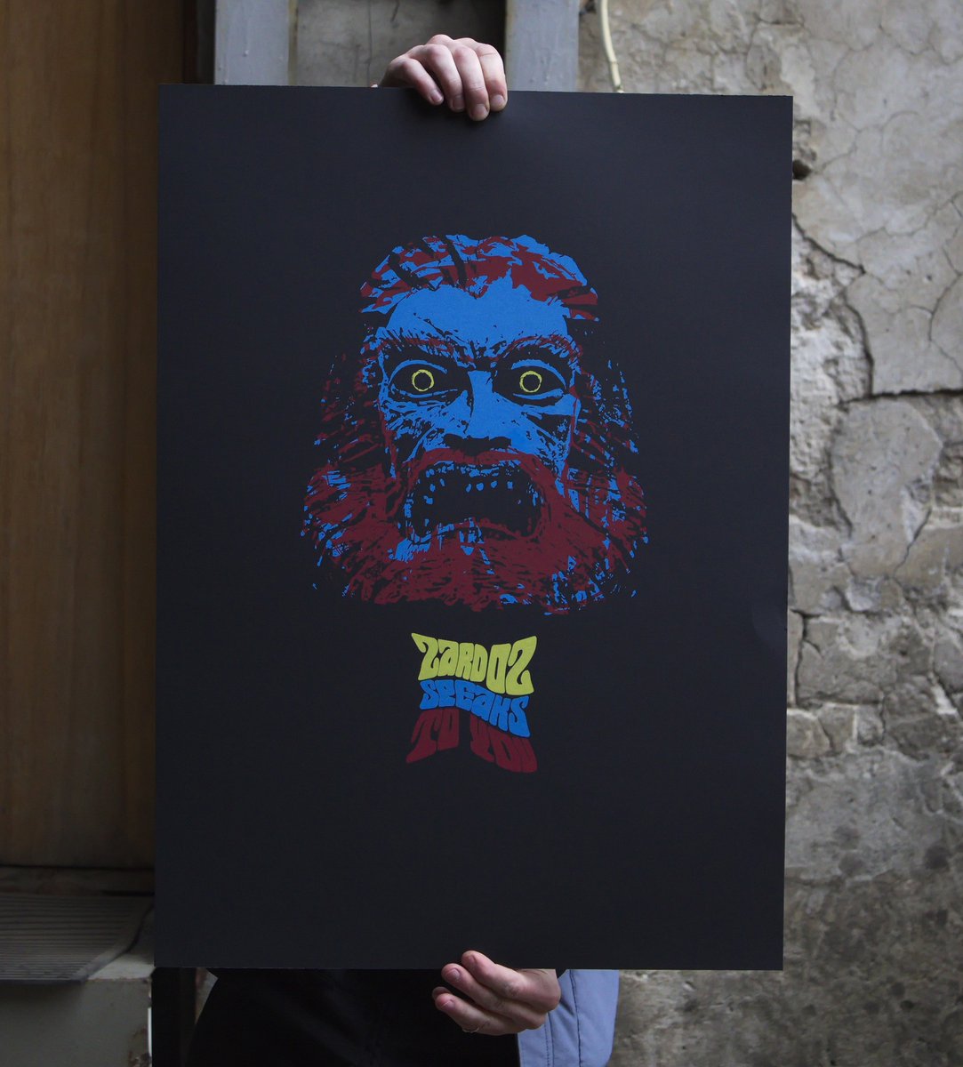 #NFTFam Who loves vintage sci-fi? These handmade silkscreens "Zardoz" by <a href="/ReworkArt/">Rework Art Collective</a> on designer paper could be NFTs... Yes or no? Physical posters will be included ✅