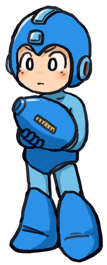 ロックマン(キャラクター) 「#もたちのフリー素材ロックマン丸いニャローテ 」|もたちののイラスト