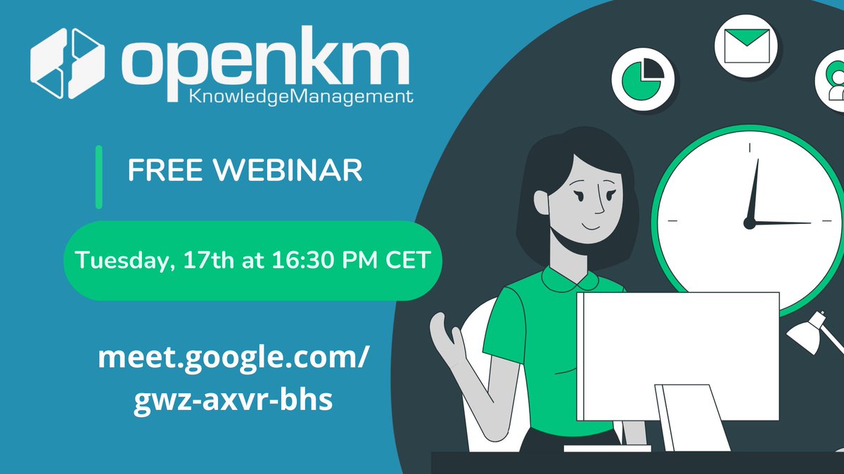 openkm's tweet image. Tomorrow, Tuesday, 17th at 16:30 PM CET #YouAreInvited at the #FREEWebinar of #documentmanagementsoftware of #OpenKM
#metadata, #worflows #OCR #keywords #categories #automations #documenthistory, #taskmanager and much more. Click at meet.google.com/gwz-axvr-bhs