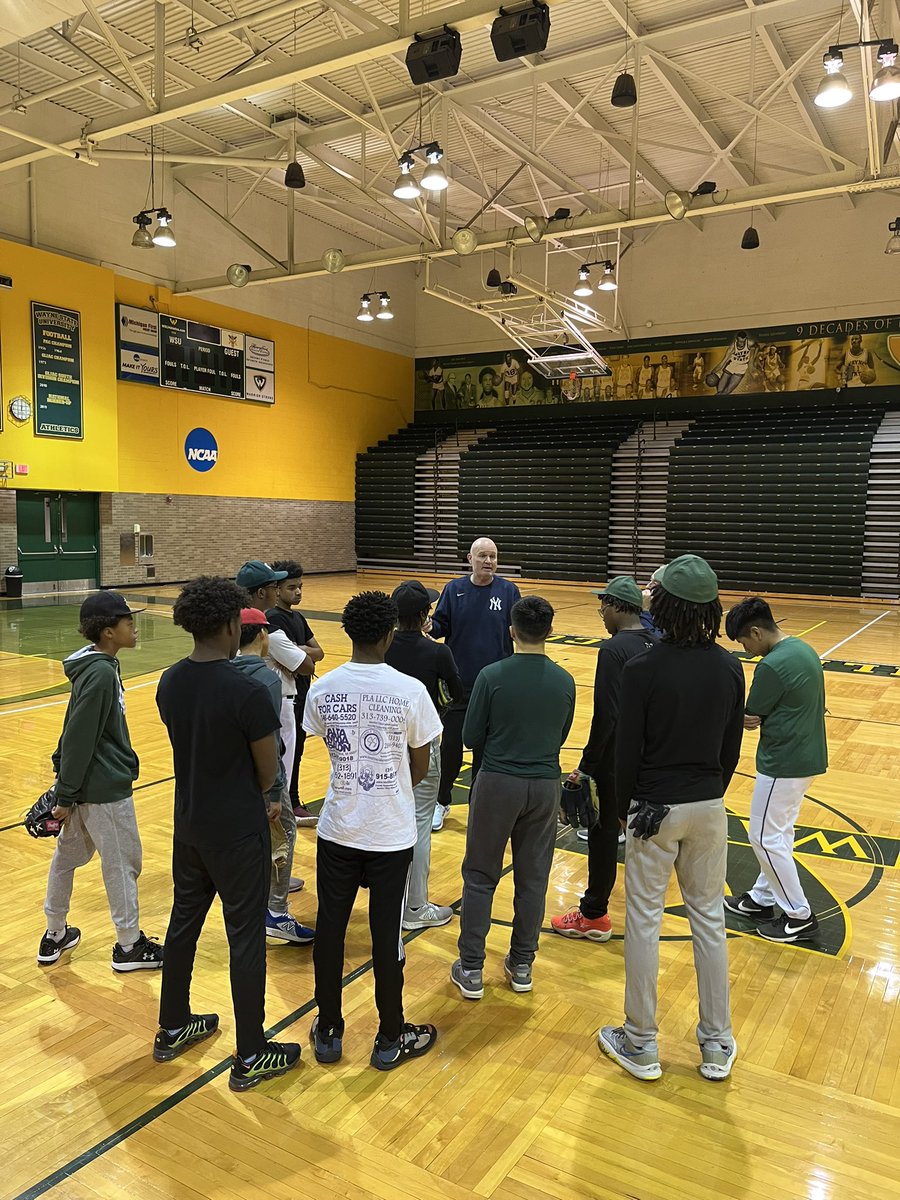 Mike Gibbons, of the Yankees, talking throwing mechanics at the Courageous Baseball MLK Day Camp in Detroit.
