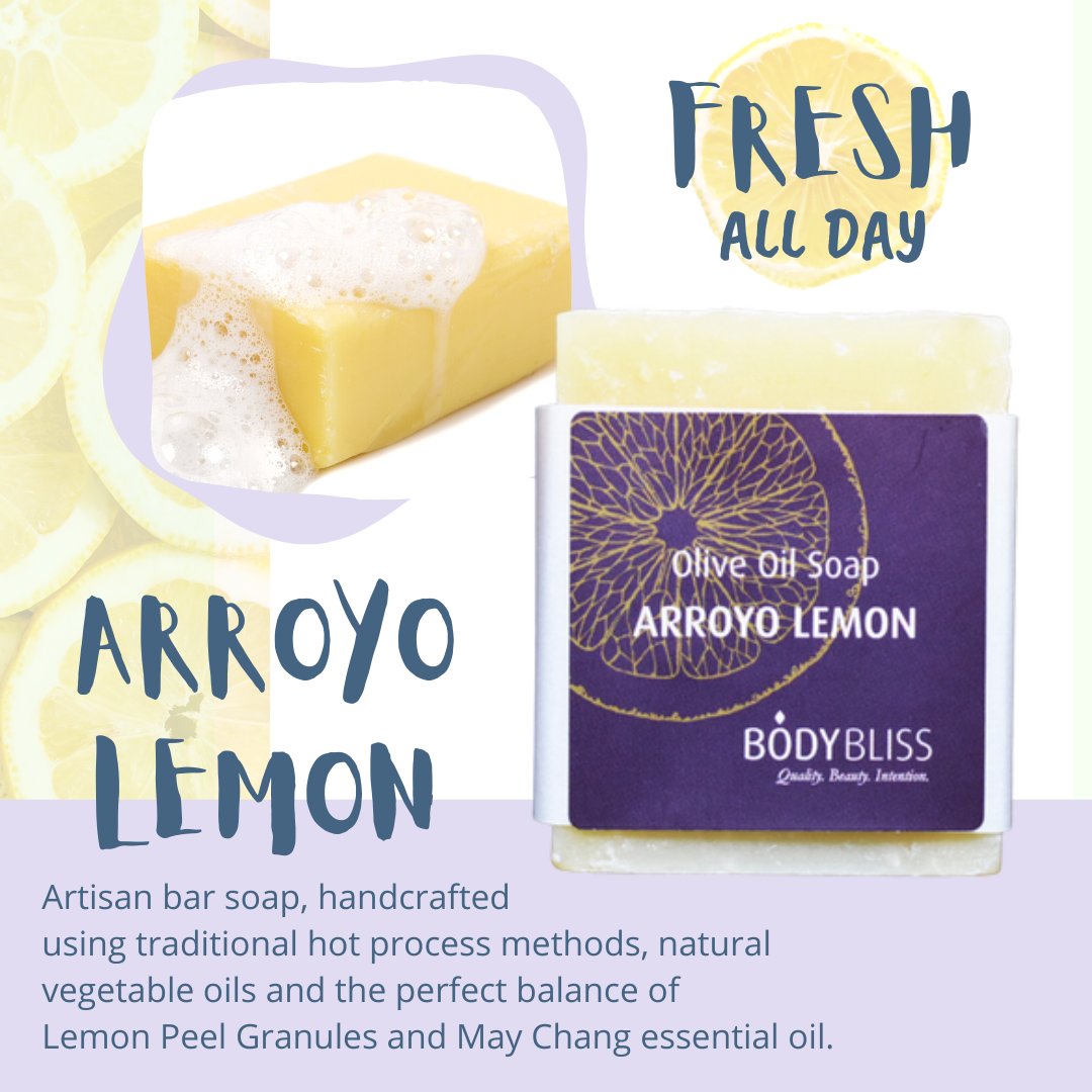 A lemon 🍋 fresh start to the week! 

Lemon Peel granules paired with May Chang essential oil make our handcrafted artisan bar soap a perfect balance of luxurious lather and exfoliation to wake the skin &amp; invigorate the senses.