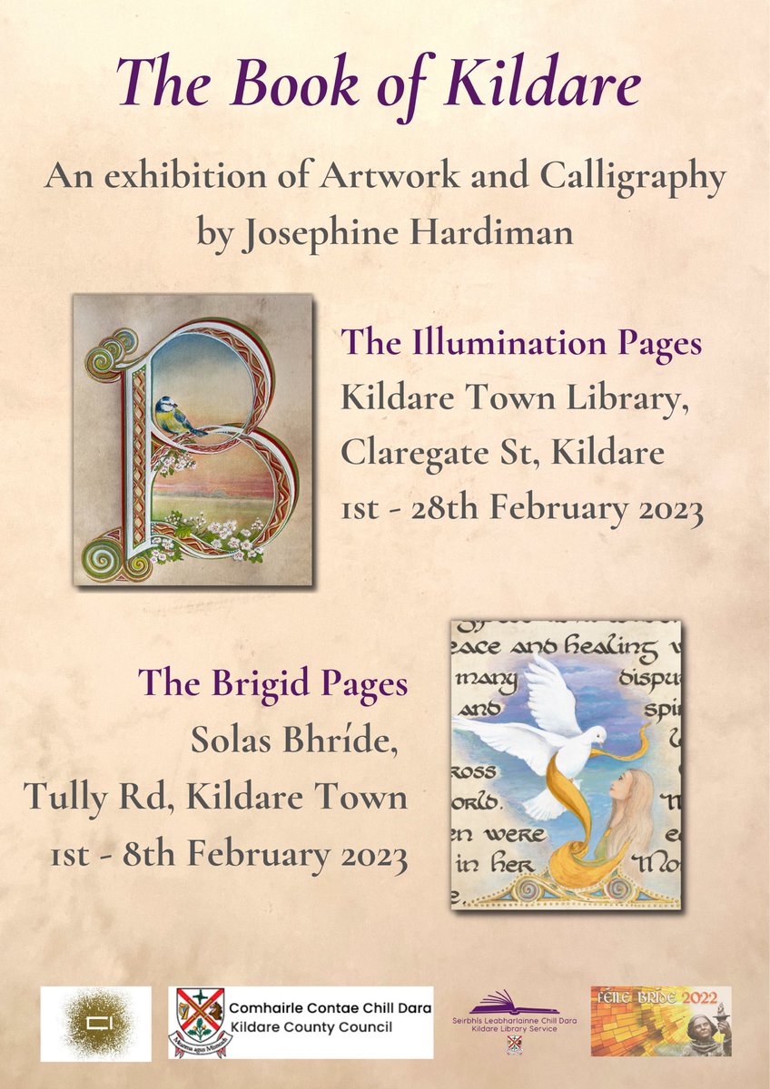 johardiman's tweet photo. I'm thrilled to announce two upcoming exhibitions of The Book of Kildare, taking place during Féile Bhríde in Kildare Town this February. https://t.co/0MCGgJt9FK