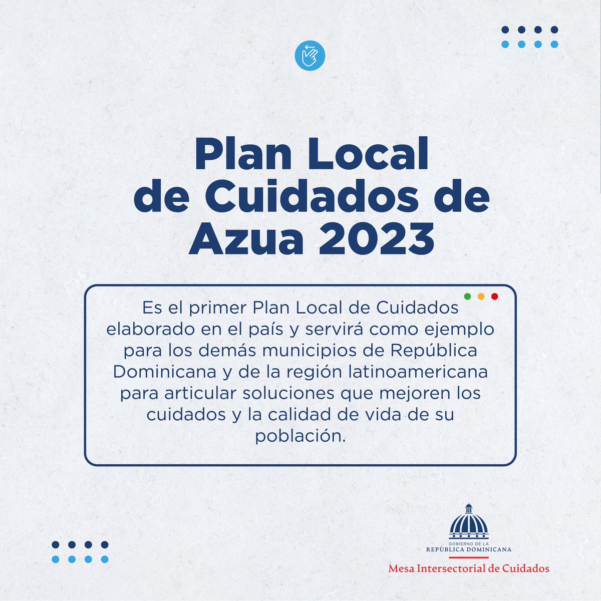 mineconomiard's tweet photo. Plan Local de Cuidados de Azua 2023
Si aún no sabes de qué trata el «Plan Local de Cuidados de Azua 2023», aquí te contamos un poco más sobre la relevancia de esta iniciativa para la sociedad Azuana y la República Dominicana.
#ComunidadesdeCuidado
#CuidandoEnAzua https://t.co/s8Q8cLC7cO