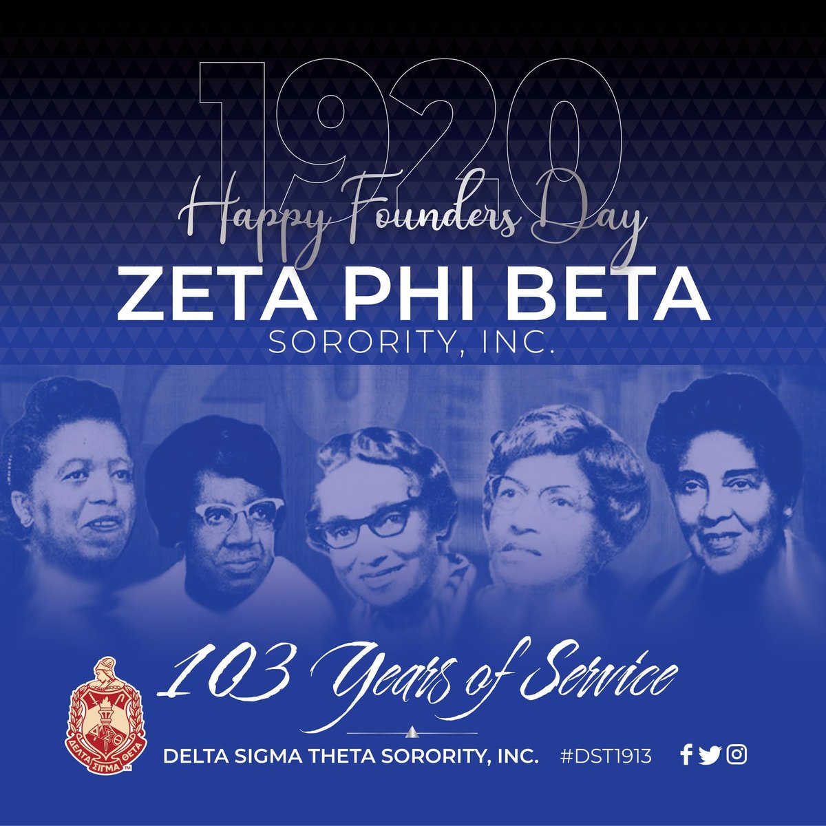 LTPDST's tweet image. Delta Sigma Theta Sorority, Inc. congratulates the zealous, philanthropic, and brave women of Zeta Phi Beta Sorority, Inc. on 103 years of service! @officialzeta1920 

#ZPhiB1920