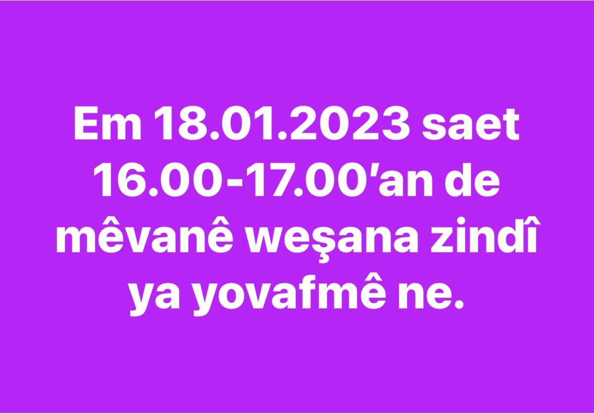 dirbazbuyuksu's tweet photo. 18.01.2023 tarihinde saat 16.00-17.00'da yovafm'in canlı yayın konuğuyuz.
Em 18.01.2023 saet 16.00-17.00’an de mêvanê weşana zindî ya yovafmê ne.
@idrisakbiyik 
@HusretDinc30 
@A_MuttalipOzbek 
@cimsitomer 
@FatiharslanAK30 
@yuksekovafm https://t.co/d6eVz2kUjJ