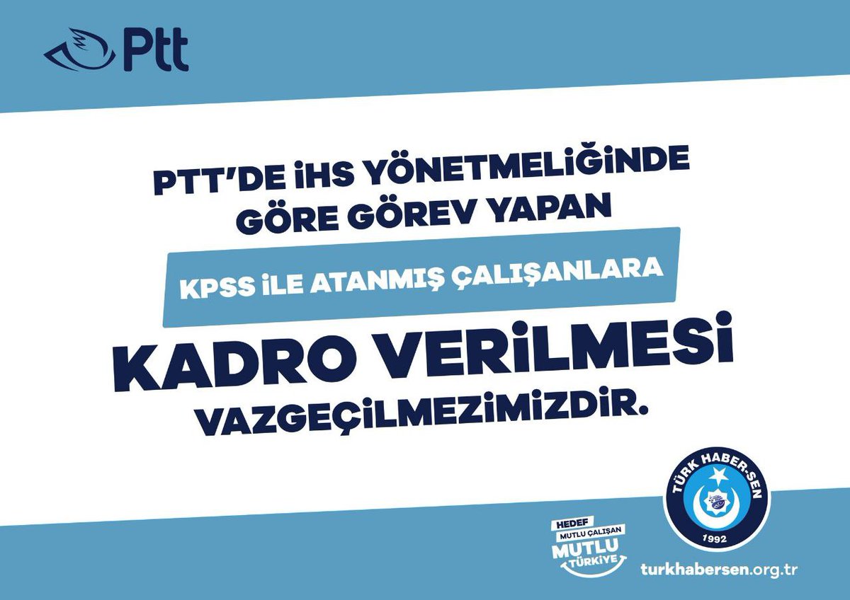 Pandemi döneminde herkes evinde otururken elinde görev kağıdıyla kapı kapı dolaşan maske ve yardım dağıtan PTT personeli derhal kadro almalıdır. pttihs kadroistiyoruz