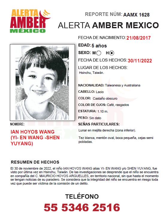 JCMartinManci's tweet photo. #AlertaAMBER Solicita de tu apoyo y #RT para la búsqueda y localización de Ian Hoyos Wang, alias Yi-En Wang y/o Shen Yuyang. Tu difusión es muy importante. https://t.co/DsbBSCdibo