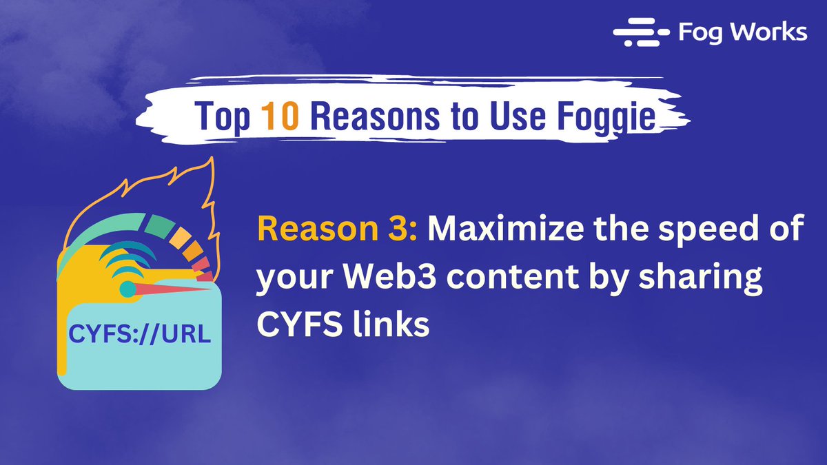 fogworksinc's tweet photo. Using a CYFS-compatible browser, your #Web3 content can download up to 5X faster. Wondering the top 10 reasons why you should use #Foggie, the All-in-One #Web3 virtual appliance from #FogWorks? Learn more๐https://t.co/IVy4IfrOmB
#cyfs #datastorage #blockchain #crypto https://t.co/Or0wmRIkNf
