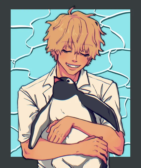 Denji with his penguin friend before the possibly disastrous next chapter #chainsawman #csm 