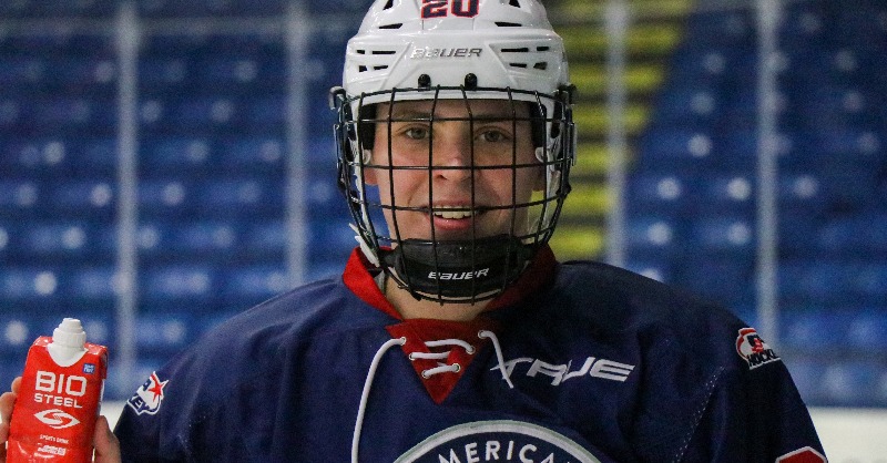 usahockey's tweet photo. “I remember watching Jack Hughes, Trevor Zegras, and Matty Beniers play in the event. It was just so much fun to see how those games were played.”

🤩 Will Smith excited to play in today's 
@BioSteelSports All-American Game after watching it through the years ⤵️