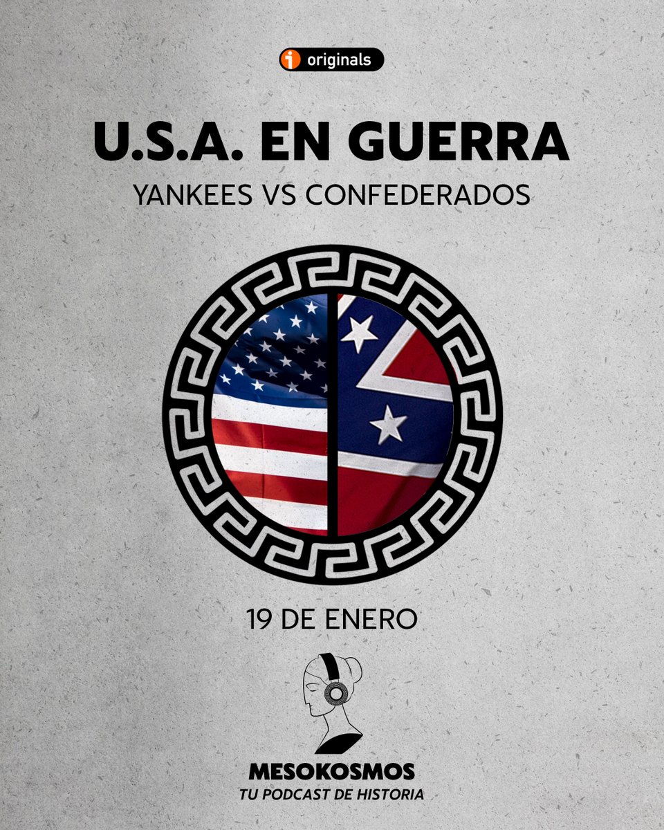 mesokosmos2019's tweet photo. Este jueves 19 de enero nuevo episodio de Mesokosmos Historia
#mesokosmoshistoria #podcast #divulgación #ivoox #ivooxoriginals #usa #yankees #confederados #gettysburg https://t.co/KKrVO6t9V3