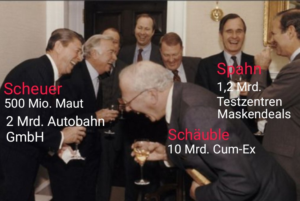 Die Reaktion von #CDU/#CSU Ministern, nachdem sie erfahren haben, dass #Lambrecht wegen einem peinlichen Video und einem Hubschrauberflug zurückgetretenen ist, während sie Milliarden € verbrannten und an den Ämtern klebten.
/PM