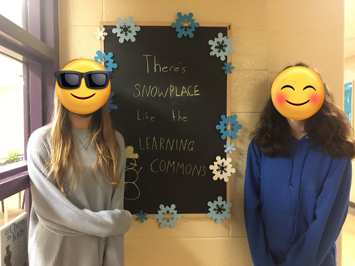 These two helpers surprised me with this sign hanging outside our Learning Commons today!❤️