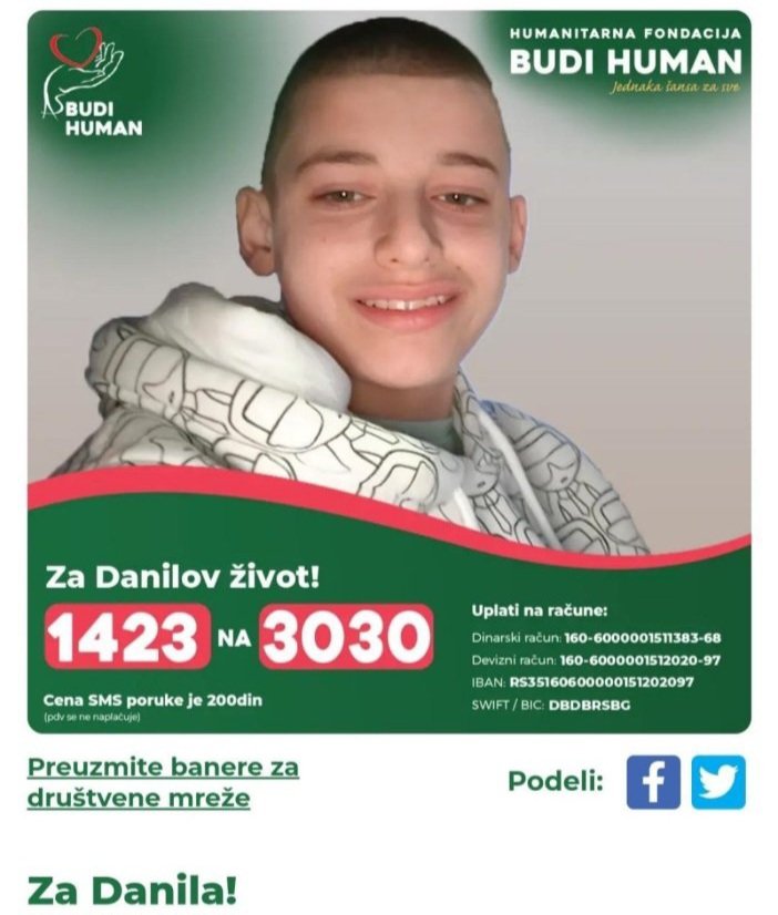 PavlovicMrka's tweet photo. Danilo je sin nastradalog pripadnika Žandarmerije koji je danas otputovao u Italiju zbog operacije https://t.co/hZuQOEMan7