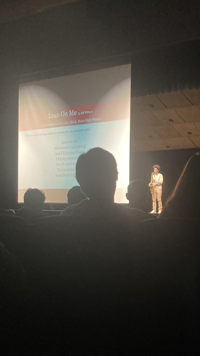 Shoutout to senior <a href="/lakeablack/">LAKE BLACK</a> for his awesome performance of “Lean on Me” at our MLK Day Inservice this morning!