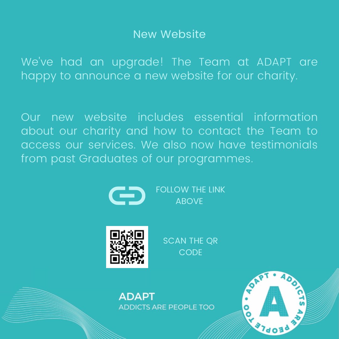 📢 We’ve had an upgrade! The Team at ADAPT are happy to announce a new website for our charity. 

Visit us at: adaptoxford.org.uk

#recoveryispossible #addiction